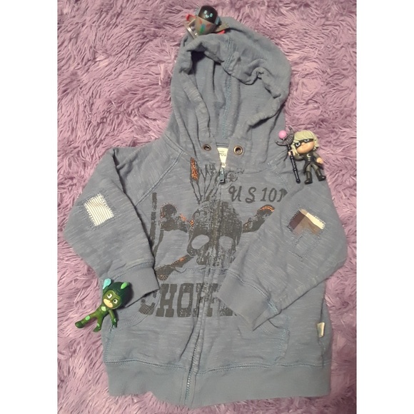 Blue-gray skull baby jacket - Picture 2 of 2